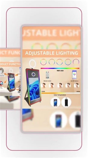 Portabl Magic Mirror Photo Booth 43 inch Touch Screen Camera photoBooth with LED and Flight Case ...