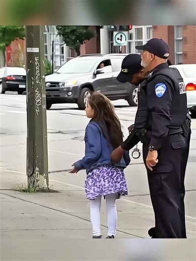 Little girl arrested by police officer