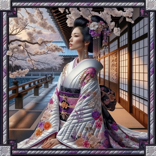 Quilt Fabric Panels – Cherry Blossom Grace Sewing Art - Etsy