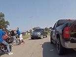 CRAZY brawl breaks out between bikers and pickup truck driver
