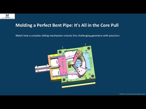Bent Pipe Core Pull Mechanism – Injection Mold Design Animation