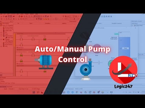 Manual and Automatic Pump motor control using Delta Plc with HMI design and Simulation.