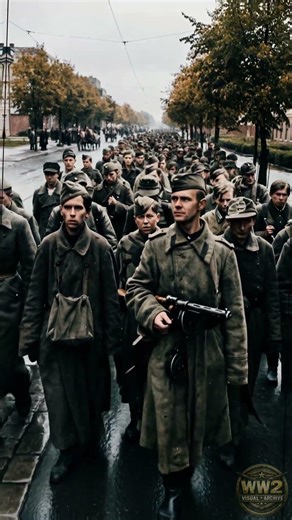 Final Days in Berlin – Red Army Soldier Escorts Defeated German Prisoners