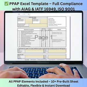 PPAP Submission Template Excel | IATF 16949 Quality - Etsy