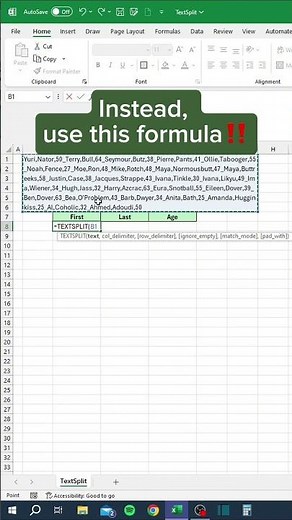 TextSplit in Excel‼️ #excel