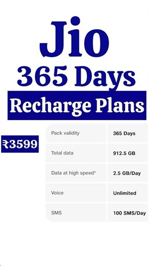 Jio 365 Days Recharge plans