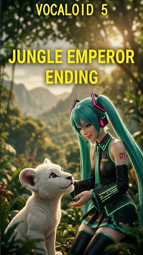 #shorts【Hatsune Miku】Kimba the White Lion (Wind Song) 1997【Vocaloid 5】New AI Images; "Jungle Empe...