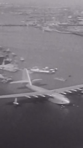 HISTORY on Instagram: "The Hughes Flying Boat, nicknamed Spruce Goose, was at one time the largest aircraft ever built. On #ThisDayInHistory in 1947, Howard Hughes piloted its first and only flight. #DidYouKnow the Spruce Goose had a wingspan of 320 feet and was powered by eight giant propeller engines?"