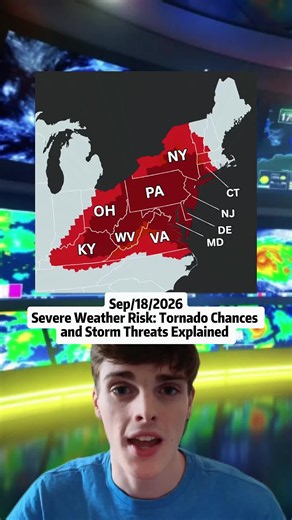 Severe weather is a concern with increased risk for damaging winds and possible tornadoes. Stay informed and prepare if you're in the affected zones. Check your local alerts and ensure safety measures are in place. #severeweather #tornadoes #weather #pennsylvania #maryland