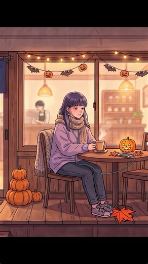 Warm Light, Cold Air 🍂 Cozy Autumn Lofi #studymusic #lofi #cozynights #animelofi