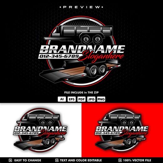 Trailer Logo Template : Automotive Vector Files (digital Download) - Etsy