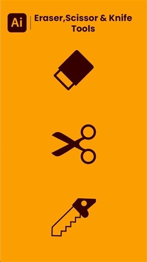 Basics of Eraser, Scissor, & Knife Tools✨#shorts #adobeillustrator