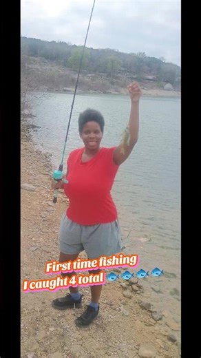It was my first time fishing and I caught 4 fish #youtubeshorts #fishing #fun #explore #fish #reels