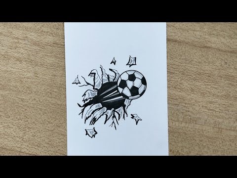 How To Draw 3D football easy steps 3D رسم كرة قدم ثلاثية الأبعاد رسم سهل بالرصاص سهل تعليم للمبتدئين