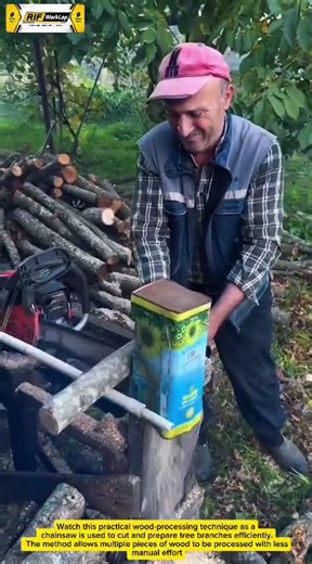 Simple Chainsaw Technique for Fast Wood Processing