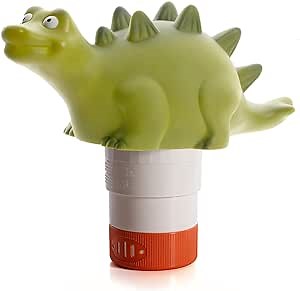 XY-WQ Chlorine Floater, Floating Pool Chlorine Dispenser (Dinosaur), Fits 1 and 3 Inch Tablets for Large and Small Pools, Hot Tub, Spa