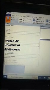 Table of contents in MS word #TOC #assignment