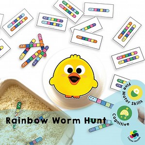Rainbow Worm Hunt: Color Recognition Game (printable PDF) - Etsy