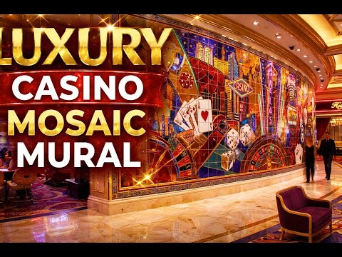 Luxury Casino Mosaic Mural | Custom Ceramic Tile Art by Art On Ceramic