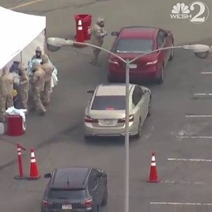 DRIVE-UP TESTING 🌡Long lines formed outside a drive-thru coronavirus testing site in Denver. | WESH 2 News