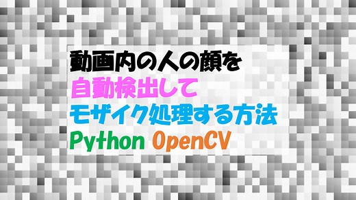 動画内の人の顔を自動検出してモザイク処理する方法 Python OpenCV | みやしんのプログラミングスキル通信