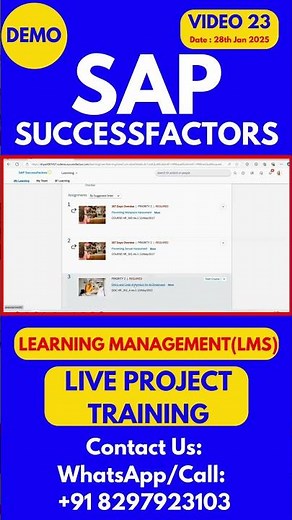 SAP SuccessFactors LMS Training Step by Step Online Tutorial Class 23 2025#sapsuccessfactorstraining