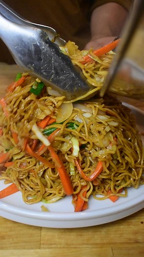 The best lo mein recipe 😀 8 oz Dry Egg noodle package or Fresh egg noodle. 2 each Slice carrots1/4 each slice yellow onion3 cups cabbage comes out of 1/4 big cabbage3 each Dice garlic Cloves1 bunch Green onion, only green parts. Sauce sauce sauce2 tbsp. Dark soy sauce2 tbsp. soy sauce2 tbsp. brown sugar or regular sugar1 tbsp. water1 tsp.. sesame oil1 tbsp. corn starch1/4 tsp. white pepper1 tbsp. oyster sauce | Cesar Reyes