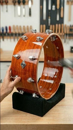 I built a professional snare drum from scratch! 🥁 #build #making #satisfying