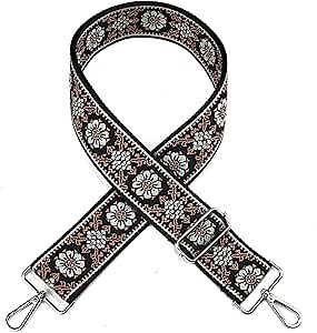 LVYOUME Bag Strap Silver Hardware 2" Wide Replacement Crossbody Straps Adjustable Shoulder Strap Extra Long Bag Strap for Crossbody Handbag