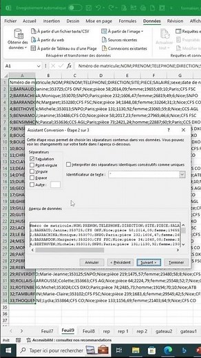 Comment convertir du texte en colonnes dans Excel