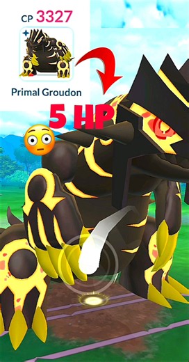 5 HP ✨Shiny Primal Groudon Battel Grunt Badly in Pokemon Go #soparstart #pokemon