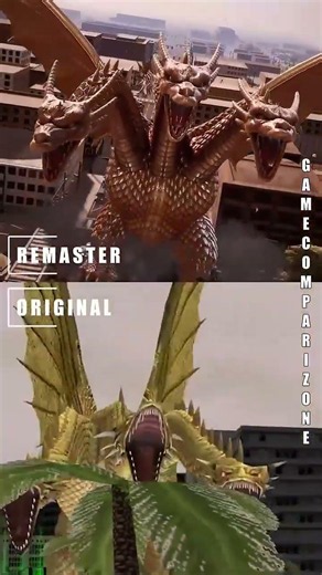 The King HAS RETURNED - Godzilla Destroy All Monsters Melee Remaster vs Original#comparison #shorts