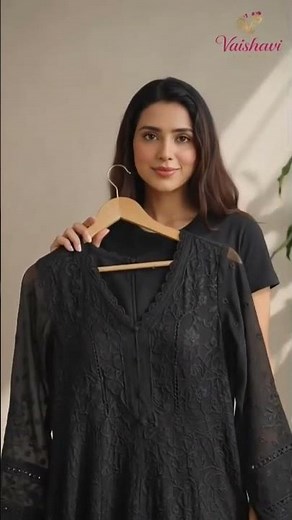 🖤✨ Timeless Black Chikankari Elegance – Premium 3 Piece Suit Set for Women ✨🖤