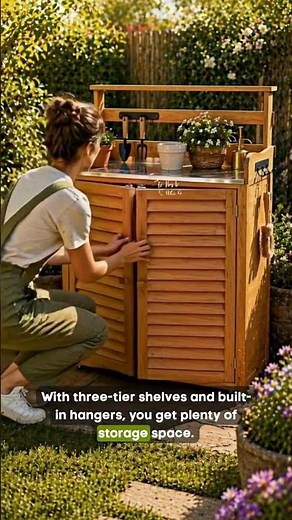 Outdoor Storage Cabinet with Potting Bench for Garden Organisation in Australia