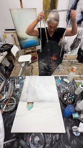 Building this barn with water, texture, and instinct. Not literal… more like a memory forming on the canvas. Still in progress — but the mood is already here. 🤍 More soon. #studiomuse #meditativeart #abstractlandscapes #barnlovers #artformodernhomes | Studio Muse