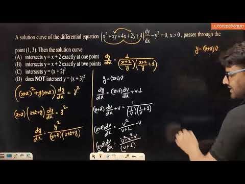 A solution curve of the differential equation passes through the | JEE ADVANCED 2016-PAPER-1