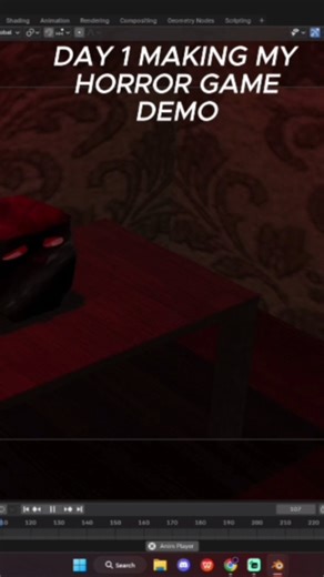 Day one making my horror game ( demo ) #indiegame #horrorgame #gamedev