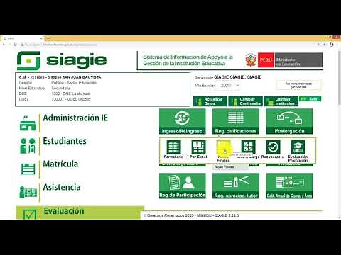 SIAGIE - Registro de evaluación 2020