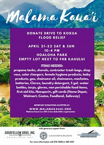 Maui Collection Drive For Kaua’i This Weekend | Maui Now
