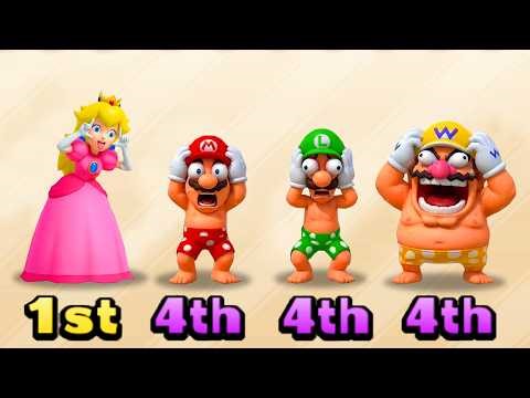 Mario Party The Top 100 Minigames - Peach Vs Mario Vs Luigi Vs Wario (Master CPU)