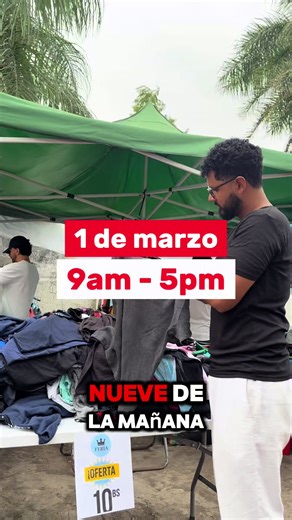 🚨 ¿ROPA DESDE 1 Bs? 🚨 Sí, leíste bien. Este domingo 1 de marzo 🕘 9:00 AM a 5:00 PM 📍 Monseñor Rivero 376 (a una cuadra del Cristo – Santa Cruz) Llega la Feria del Hombre 🔥 👕 Camisas 👔 Moda masculina 💣 Precios de feria 💥 Prendas desde 1 Bs ⚠️ Solo por este domingo ⚠️ Stock limitado ⚠️ El que llega primero, elige mejor #FeriaDelHombre #SantaCruzBolivia #Ofertas #Desde1Bs