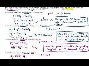 Linear Functions and Applications Supply and Demand Applications