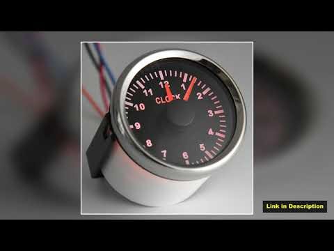 012 Hours HourMeters 2 52mm Clock Gauges with Red Backlight Instrument Show Clock Meters for Car Bo
