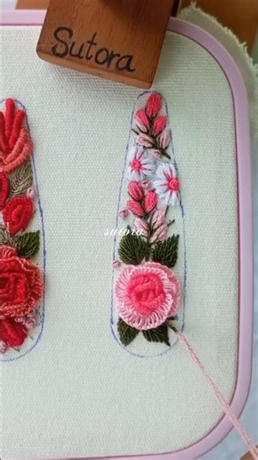 So Gorgeous & Easy Hand Embroidery Flower | Trending Stitch Design #shorts #slowstitch
