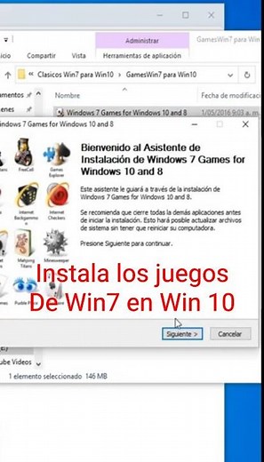 Instalar Pack juegos clásicos de Windows 7 cartas, solitario, spider en Win10 #shorts
