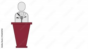 Election Day animated illustration with a male politician or candidate who is making a speech and campaigning, a man giving a speech animation