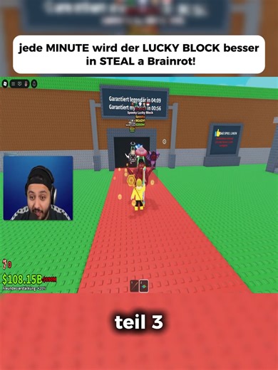 jede MINUTE wird der LUCKY BLOCK besser in STEAL a Brainrot! teil3 #roblox #BRAINROT #trend