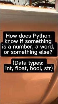 How does Python know if something is a number, a word, or something else? (Data types) #python #code