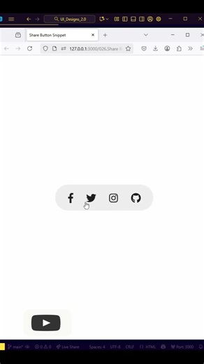 Share Button Snippet #shorts#viral#trending#css#coding | #shorts #html #css #javascript