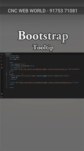 Bootstrap - Bootstrap Tooltip #frontendcourse #bootstrap #computer
